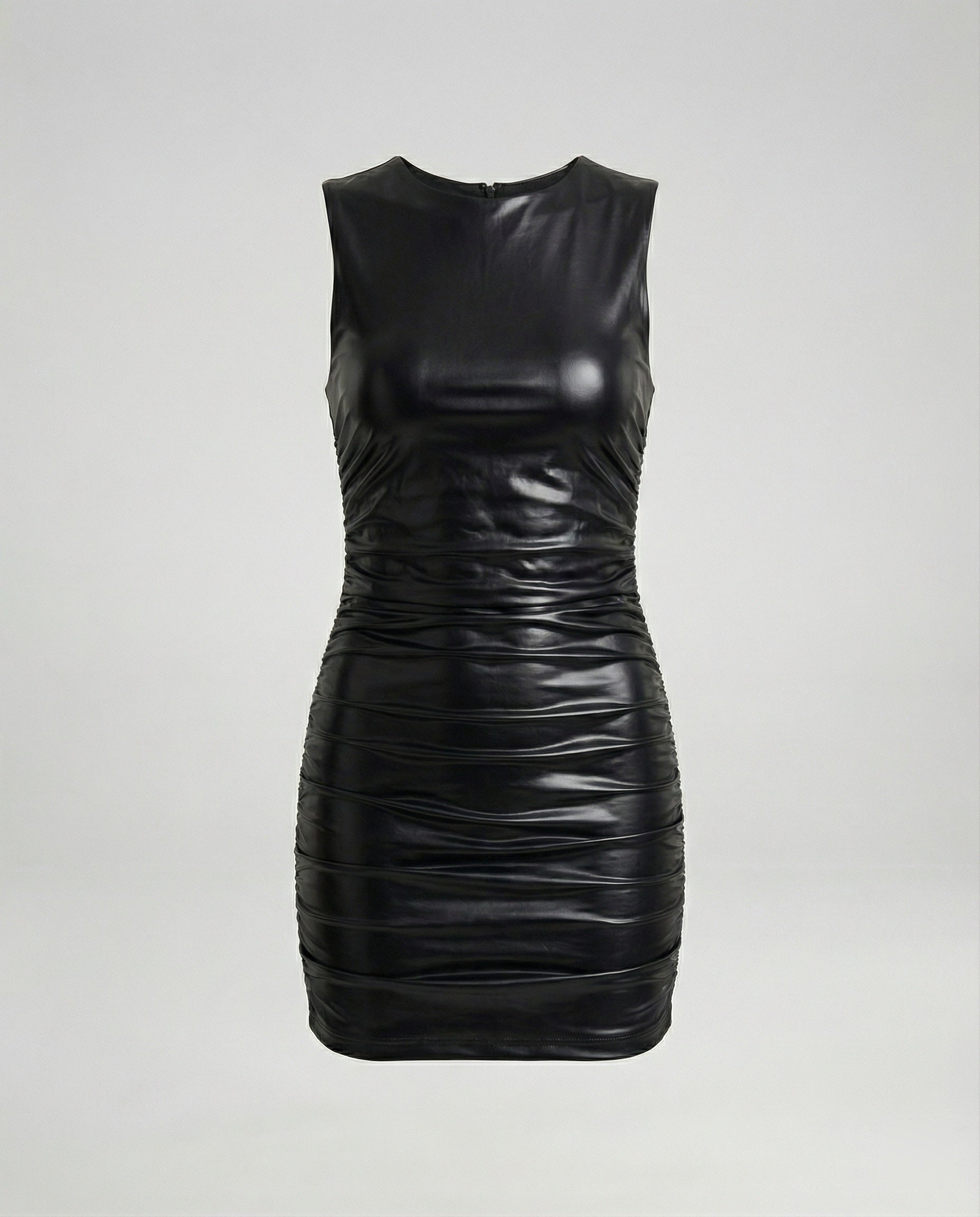 Women's Mini Dress Wet Look Leather Effect