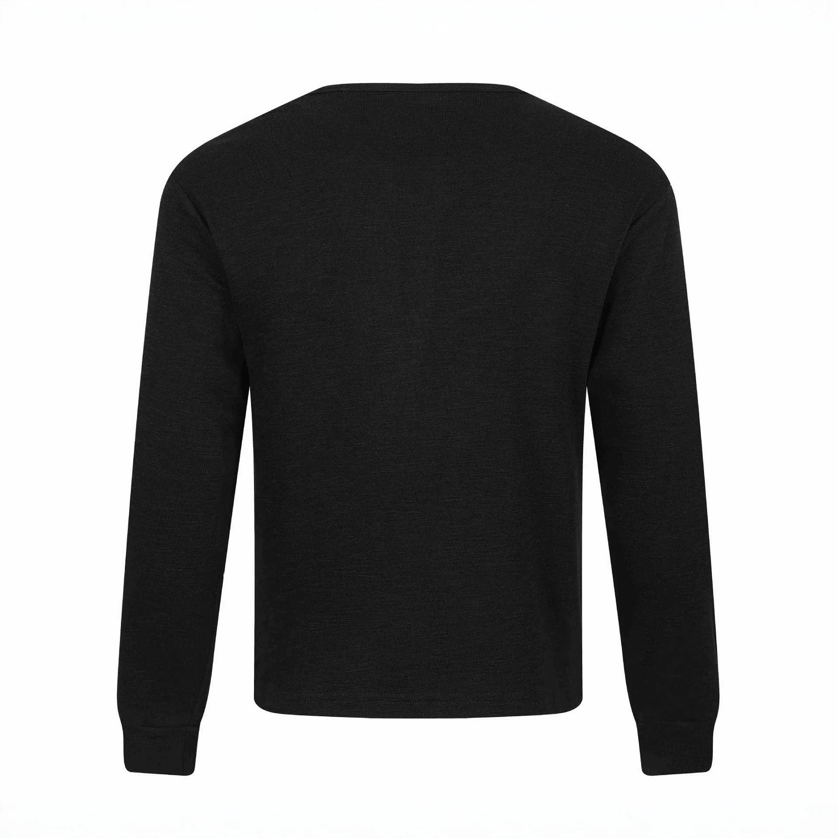 Men's Long Sleeve Henley Shirt with Vintage Print and Button Placket Chichicherry
