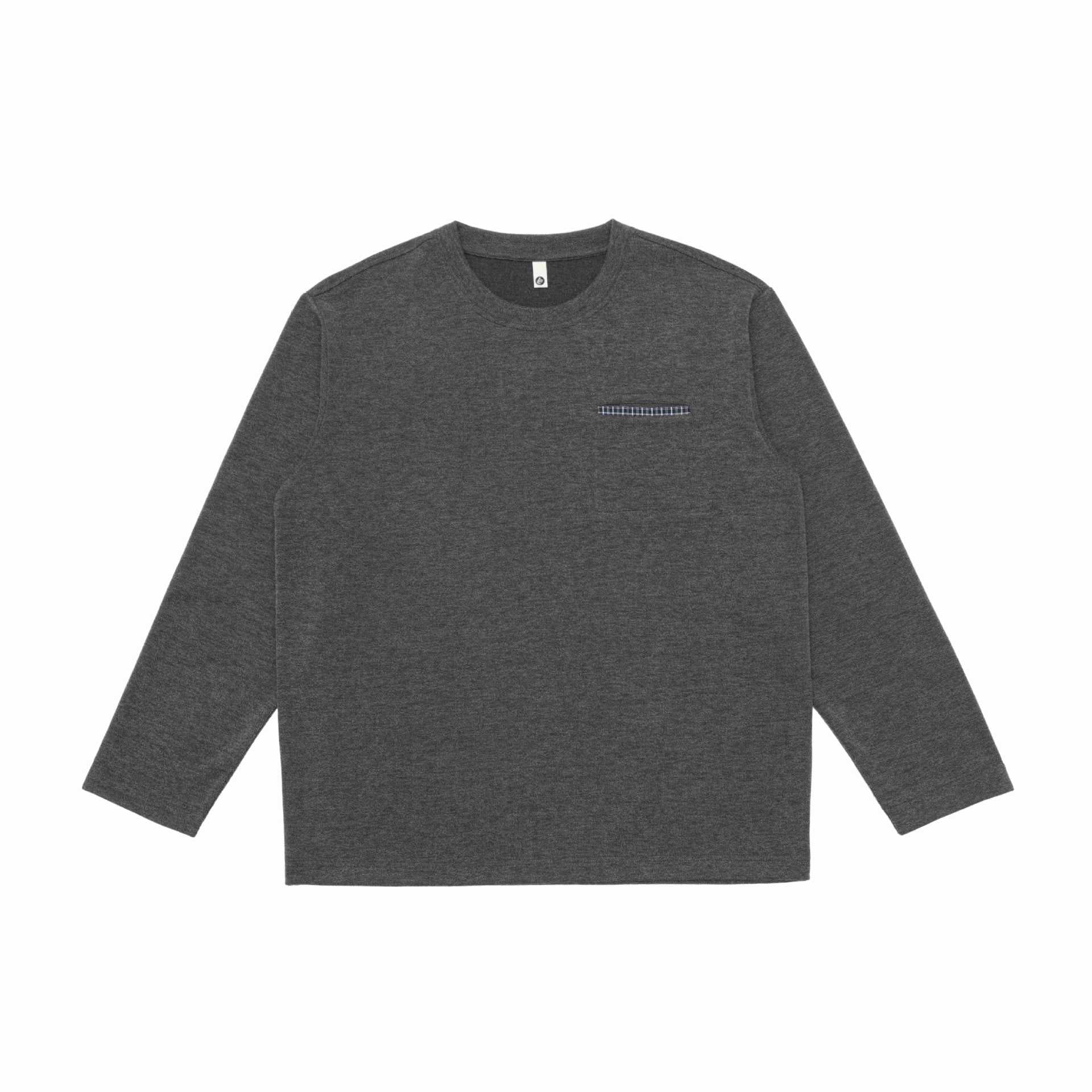 Unisex Oversize-Longsleeve shirt with round neck and decorative chest piped Chichicherry