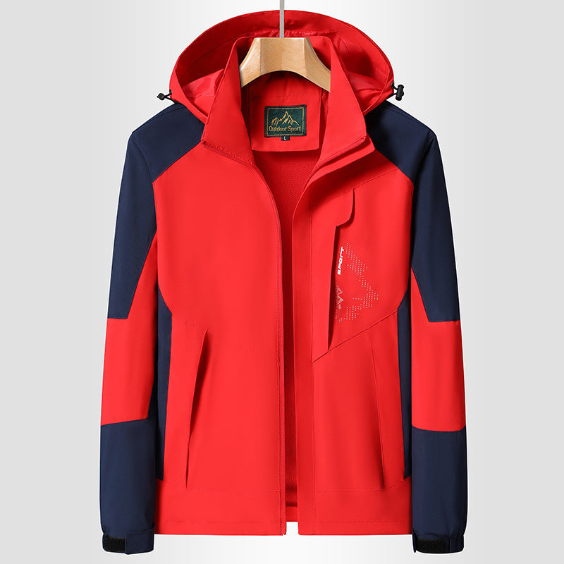 Women Softshell Trekking Jacket with breathable membrane, adjustable hood and colorblock design Chichicherry
