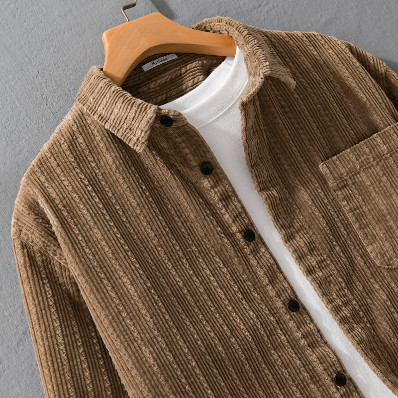 Men's Cord Overshirt with distinctive ribbed structure and chest pocket Chichicherry