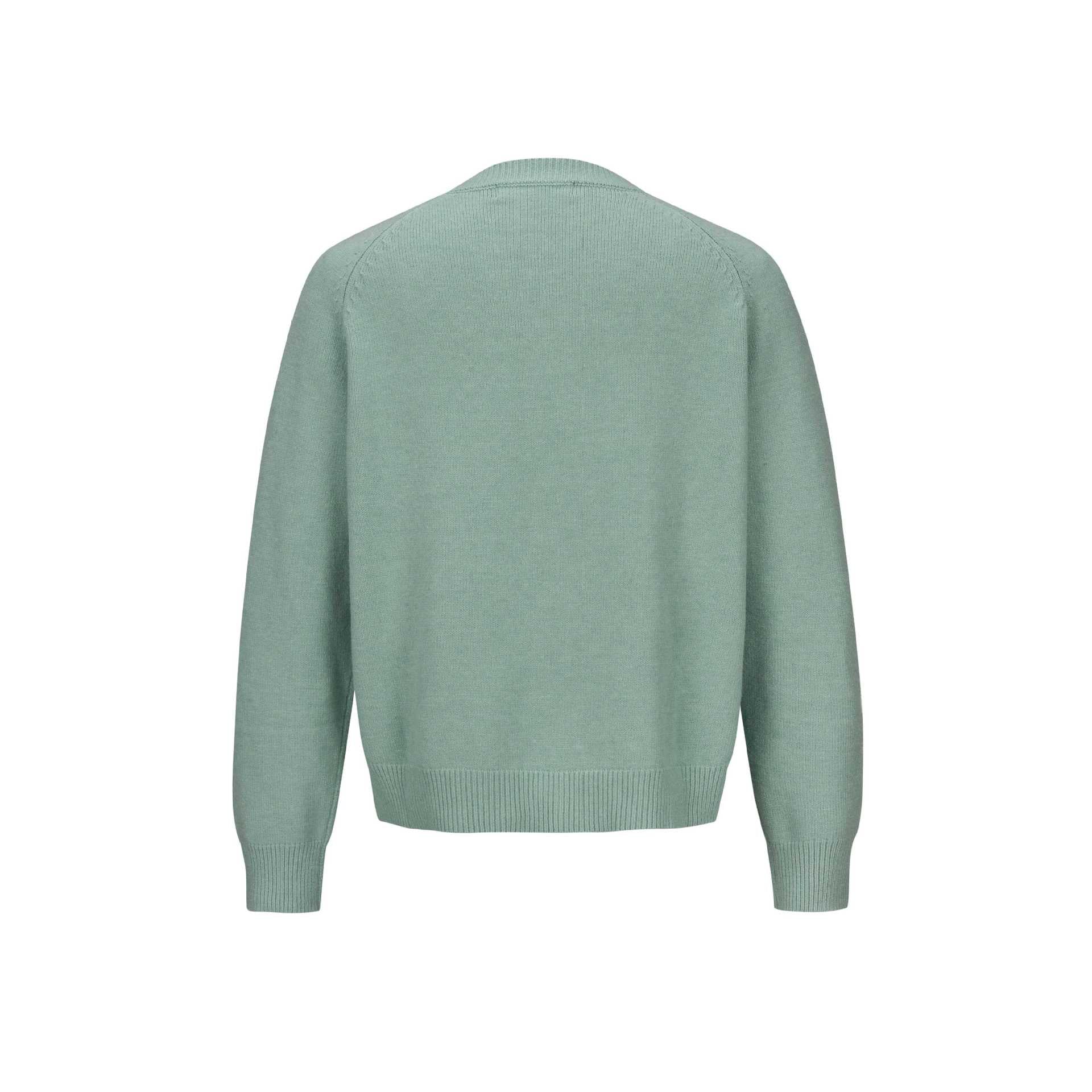 Women's Fine Round Neck Cardigan with Raglan Sleeves and Concealed Button Placket Chichicherry