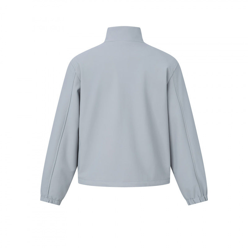 Unisex Lightweight technical short jacket with stand-up collar, concealed zipper and elastic cuffs Chichicherry