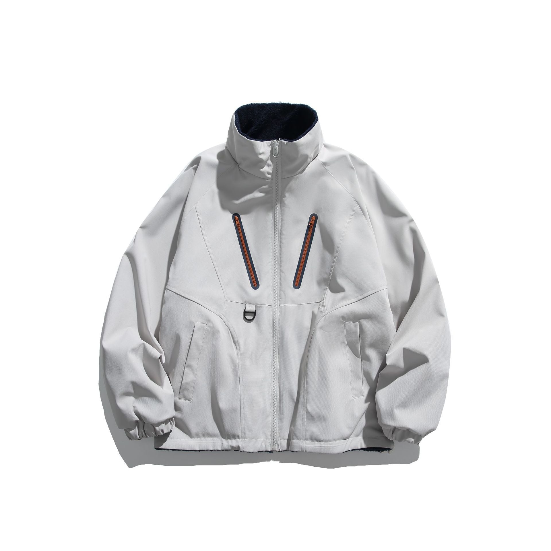 Unisex Technical Softshell Jacket with Fleece Lining and Vertical Chest Zippers Chichicherry
