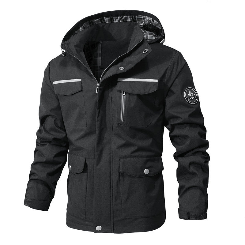 Men's outdoor field parka with water-repellent outer shell, checkered inner lining, and reflective details Chichicherry