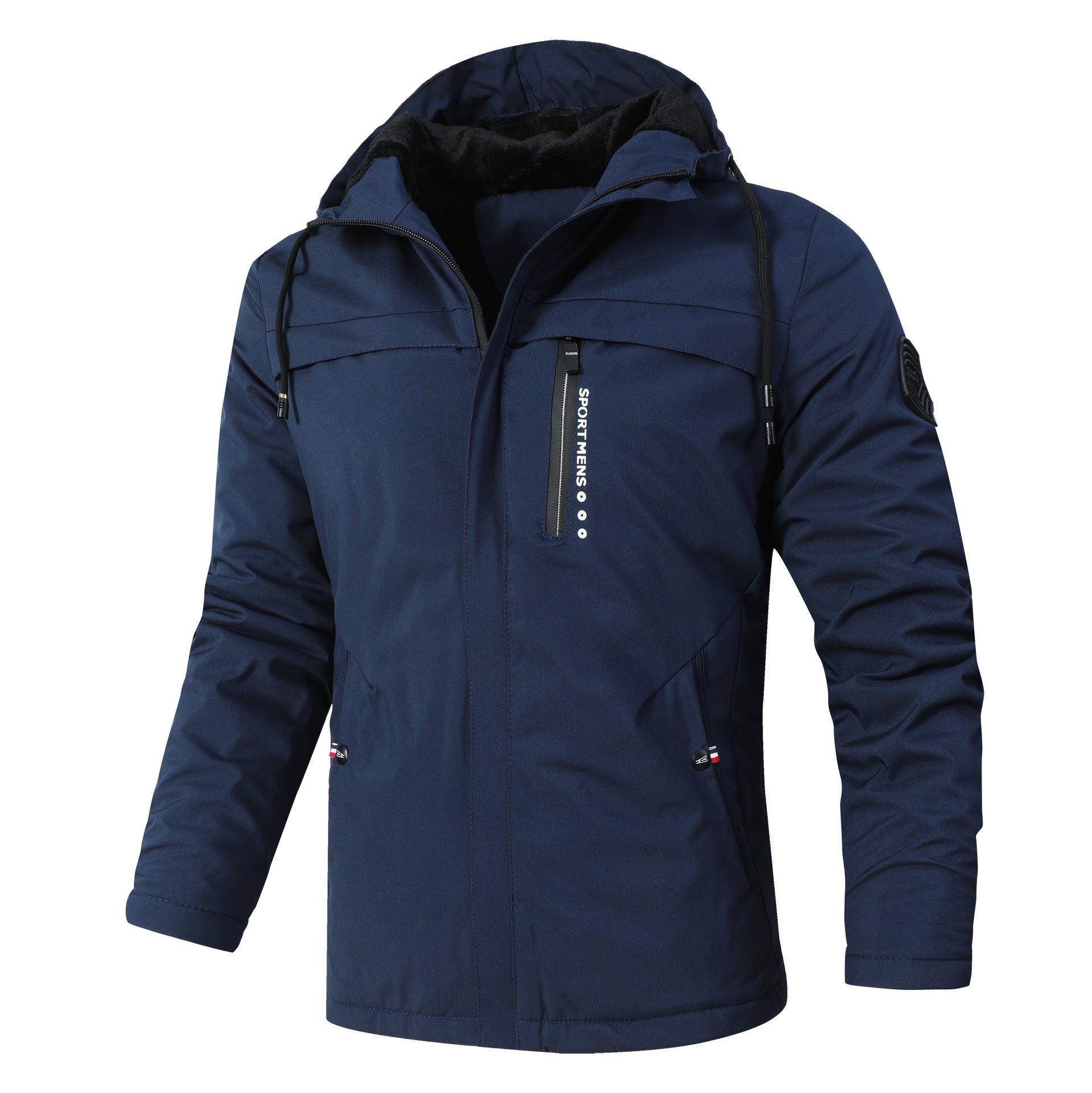 Men's Urban Softshell Parka with Teddy Fleece Lining, Concealed Zipper and Chest Pocket Chichicherry