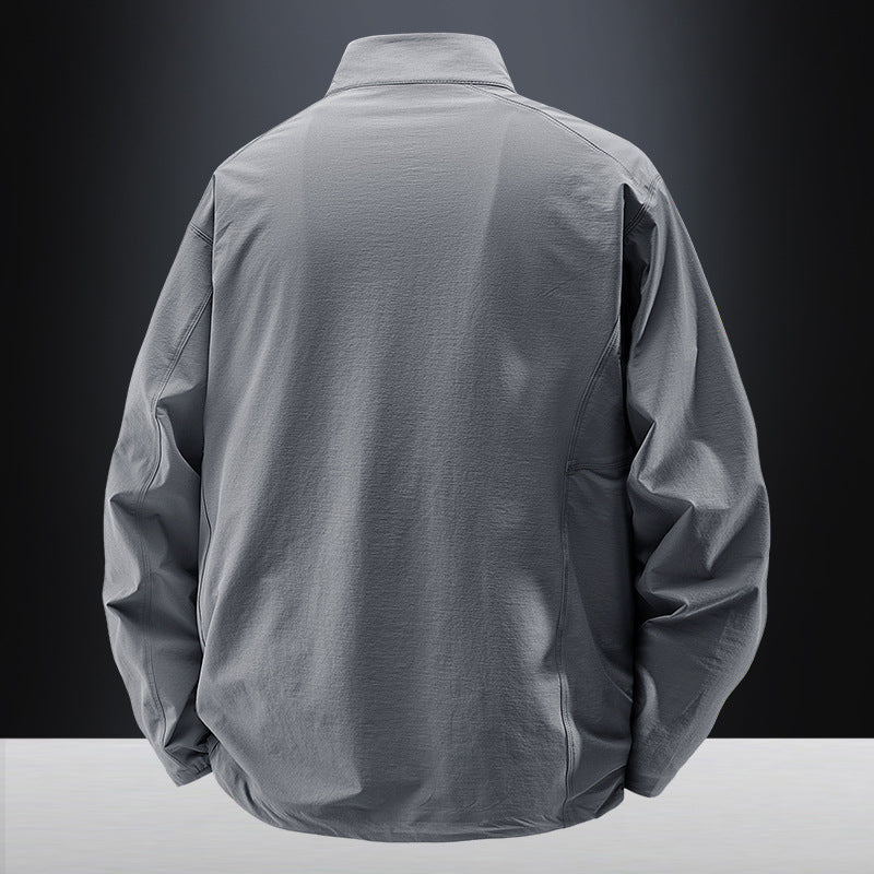 Men's lightweight urban windbreaker with standing collar, water-repellent fabric blend and concealed zippers Chichicherry