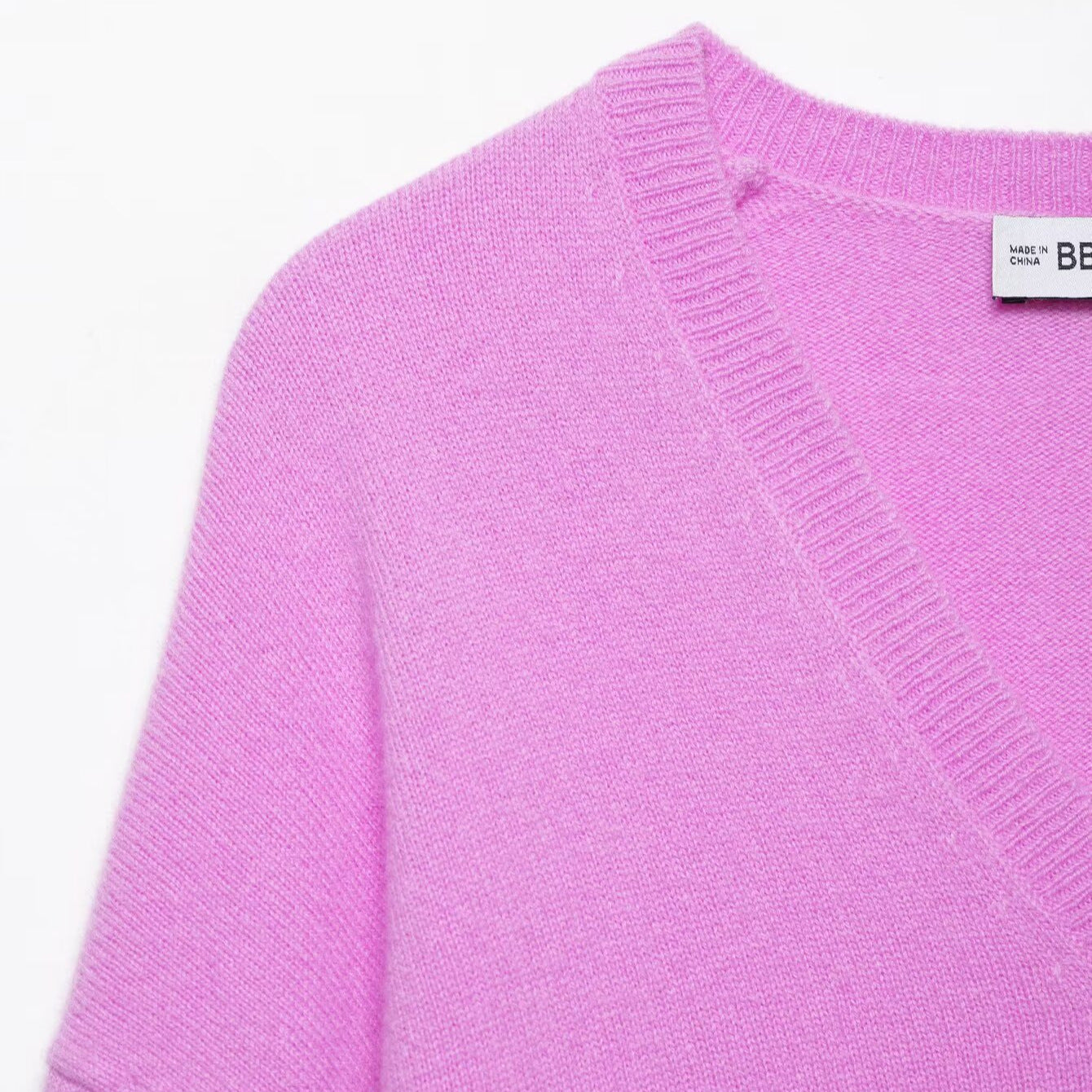 Women Oversize V-Neck Knit Sweater with Dropped Shoulder Chichicherry