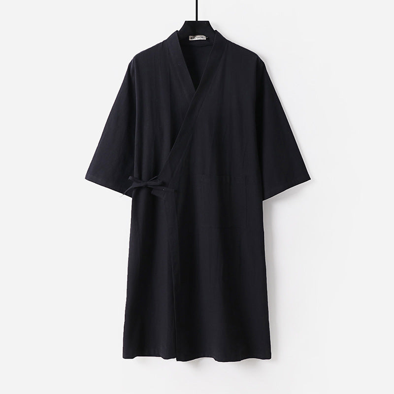 Women's Kimono Wrap Dress with Ties and Patch Pockets Chichicherry