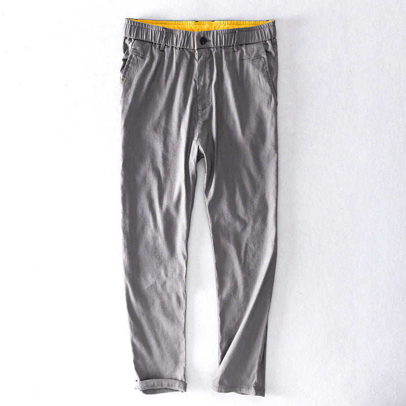 Men's cotton chinos with elastic waistband and tapered fit Chichicherry