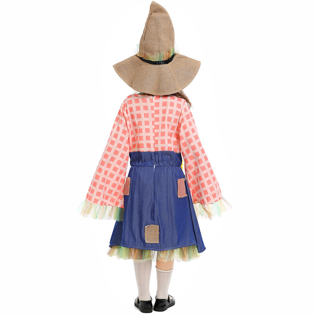 Girls apron dress with sunflower accents and hat Chichicherry