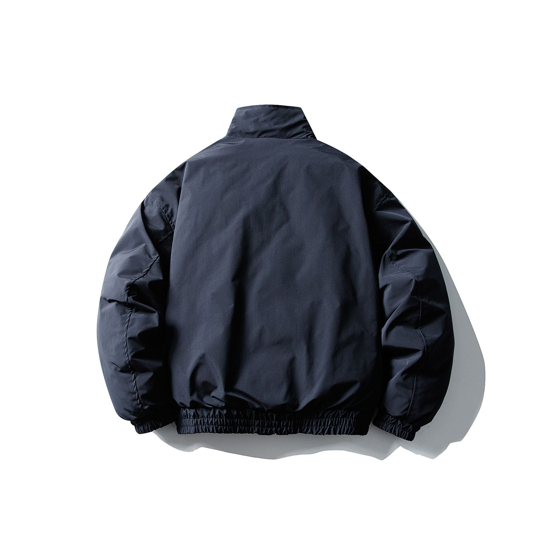 Men's Short Boxy Thermal Bomber with High Stand-Up Collar and Attached XXL Pockets Chichicherry