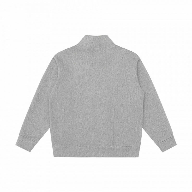 Unisex Boxy-Fleece-Zip Jacket with Stand-Up Collar and Inseam Pockets Chichicherry