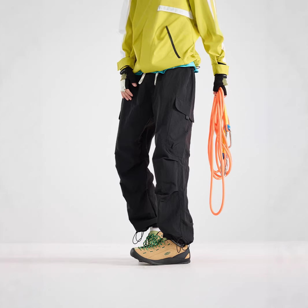 Men's Lightweight Technical Cargo Trekking Pants with Drawstring Waist and Adjustable Leg Openings Chichicherry
