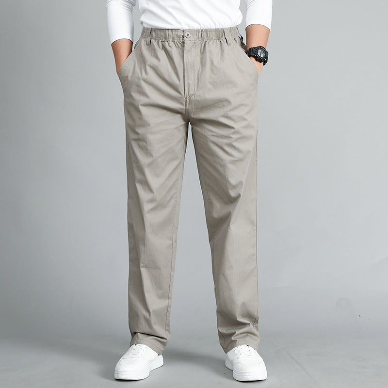 Men's casual chino pants with straight cut, elastic waistband and side pockets Chichicherry