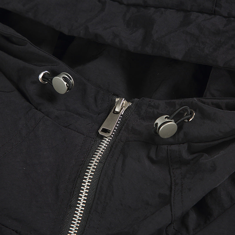 Unisex Ultralight Packable Hooded Jacket in Boxy Relax Fit with Two-Way Metal Zipper Chichicherry