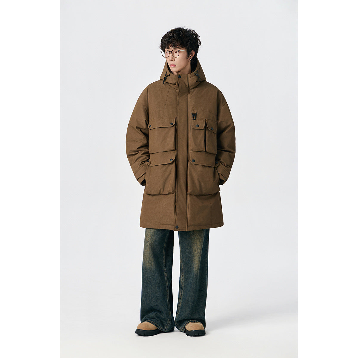 Men's Water-Repellent Tech Parka with Multiple Pockets and Hood Chichicherry