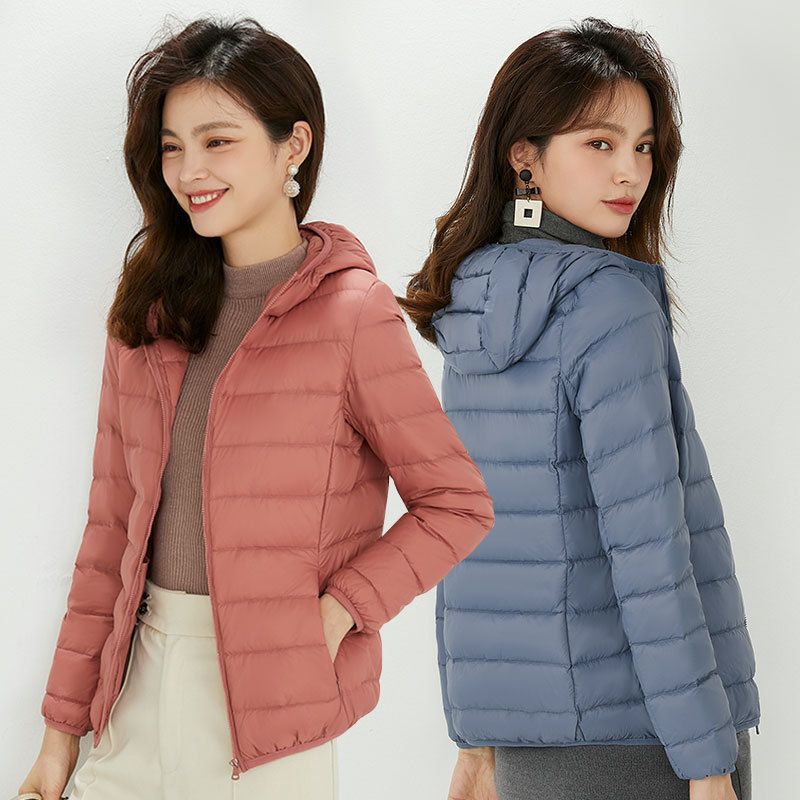 Women's Ultra-light Quilted Hooded Jacket with Ultra-flat Thermal Wadding Chichicherry