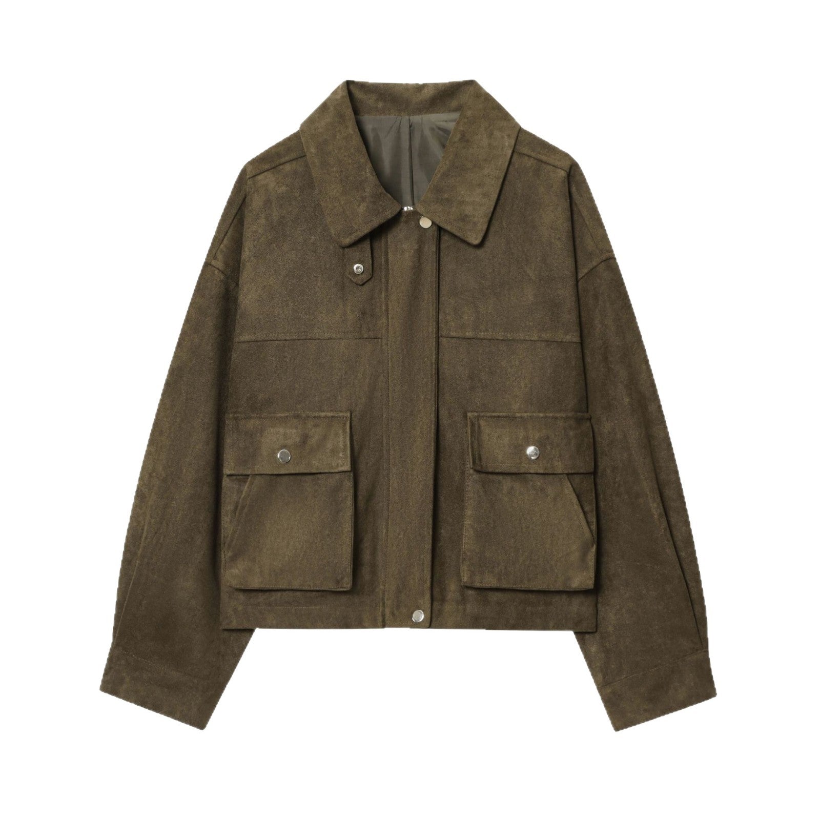 Women's short jacket in field style made of suede look with XXL pockets Chichicherry