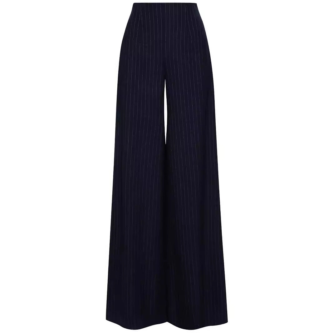 Women's High-Waisted Pleated Palazzo Pants with Wide Leg Chichicherry