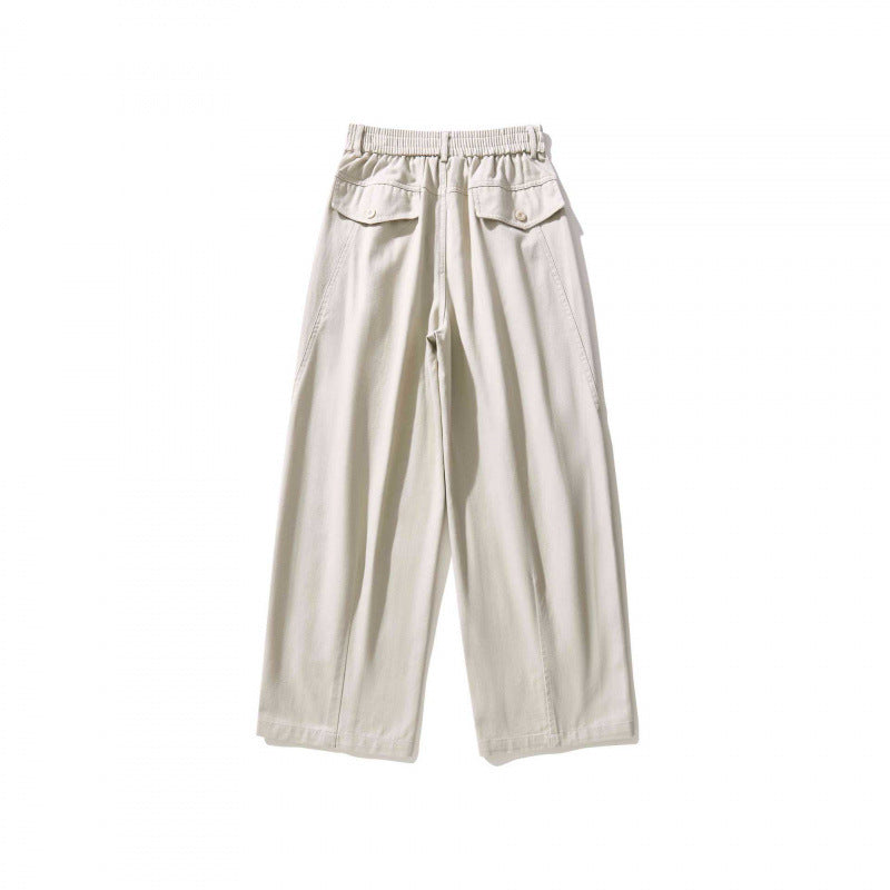 Ladies Wide Pleated Trousers with High Waist and Straight Wide Leg Chichicherry