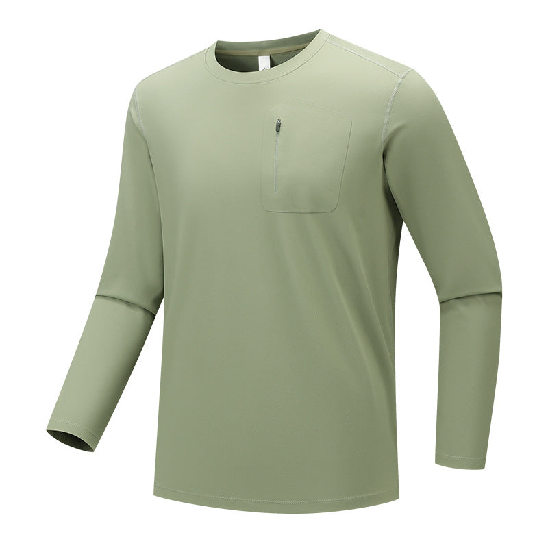 Men's multifunctional long-sleeve tech shirt with chest zip pocket Chichicherry