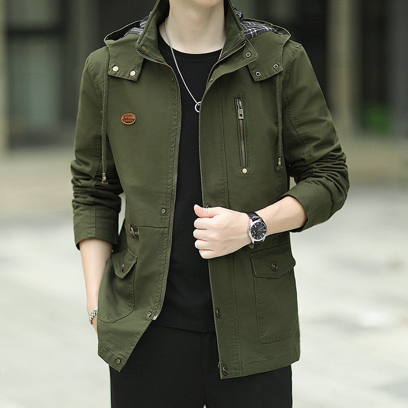 Men's Hooded Canvas Parka in Urban Utility Design Chichicherry