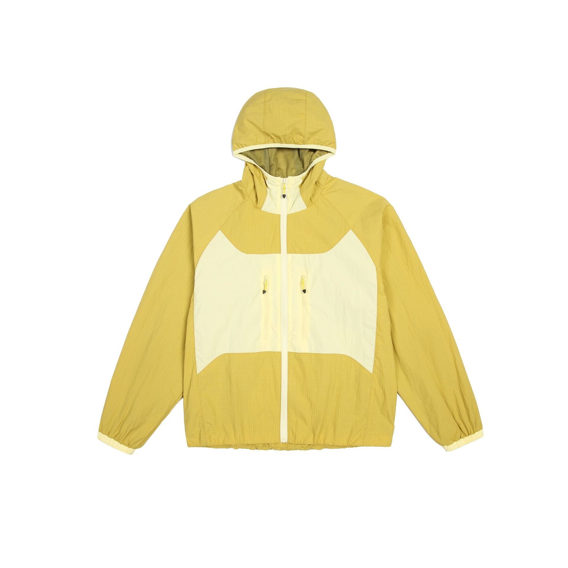 Unisex Light Hooded Windbreaker with Ripstop Material, Colourblock Inserts and Front Pockets Chichicherry