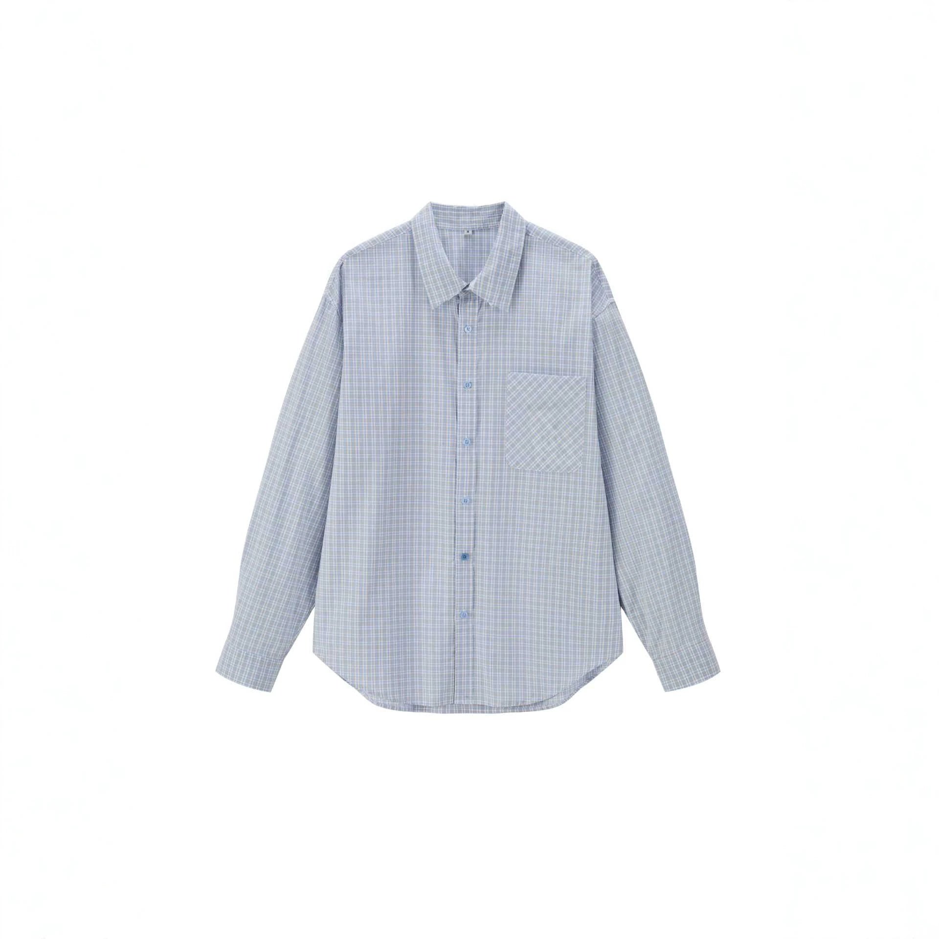 Unisex Oversized Check Shirt with Boxy Cut and Applied Chest Pocket Chichicherry