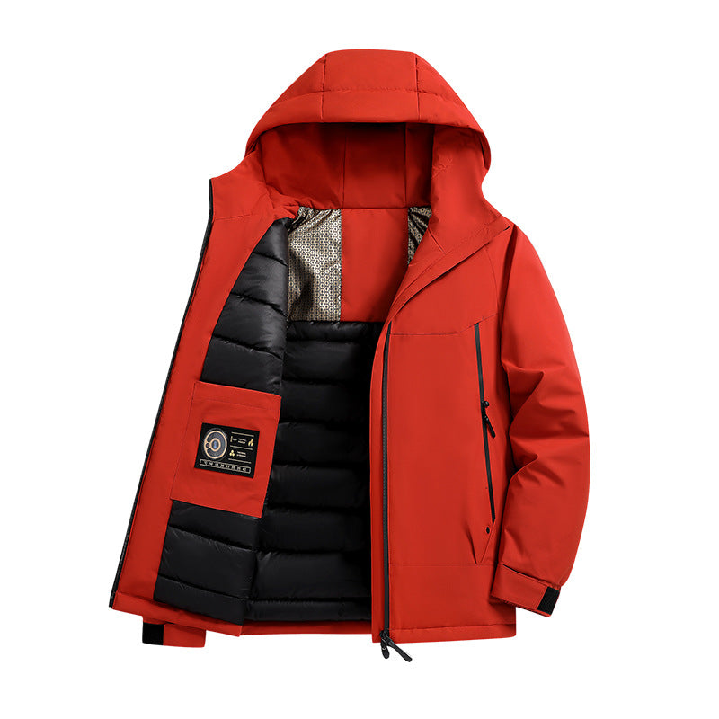 Men's Insulated Softshell Parka with Technical Hood, Windproof Outer Shell and Inner Pockets Chichicherry