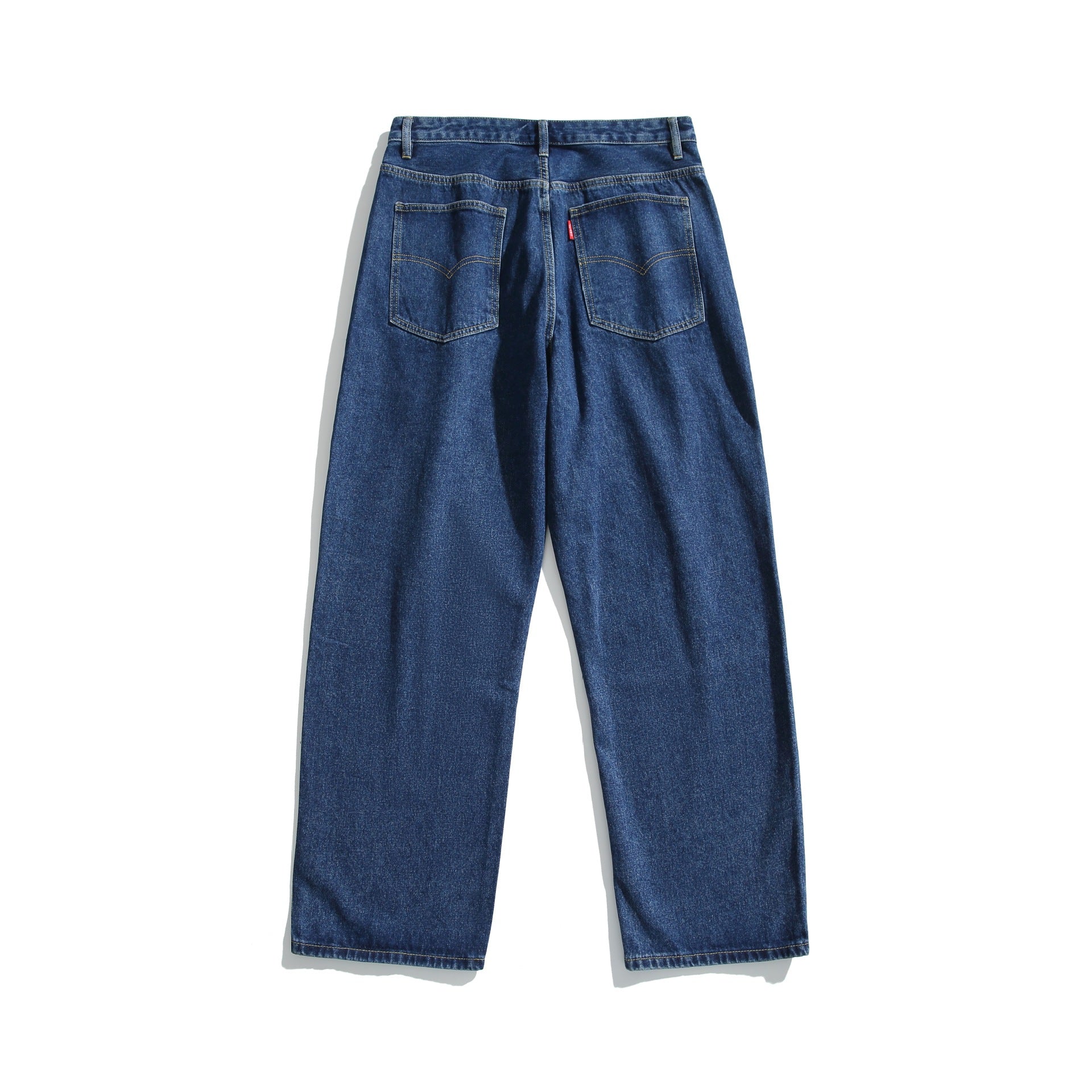 Women's high-waisted straight-cut denim jeans with wide legs Chichicherry