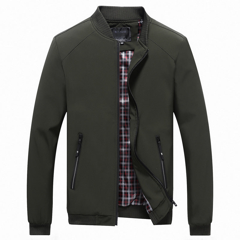 Men's bomber jacket with checked lining, windproof shell and zippered pockets Chichicherry