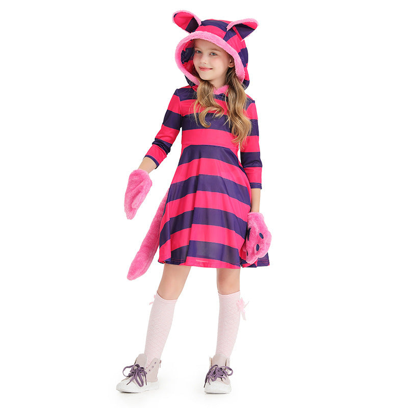 Girl's hoodie dress with animal ears and playful details Chichicherry