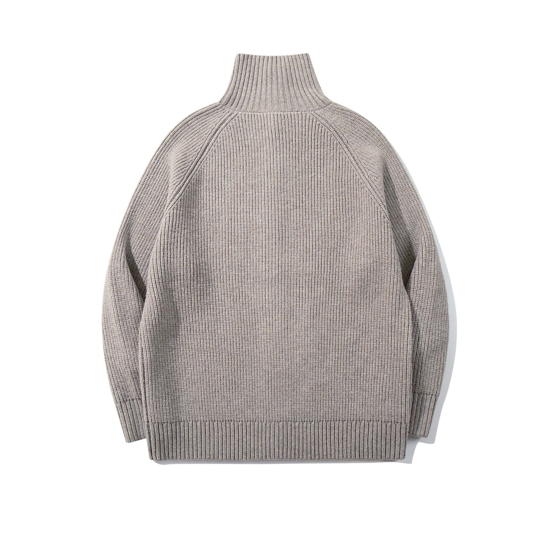 Women's Chunky Knit Long Cardigan with Stand-Up Collar and Full Button Placket Chichicherry