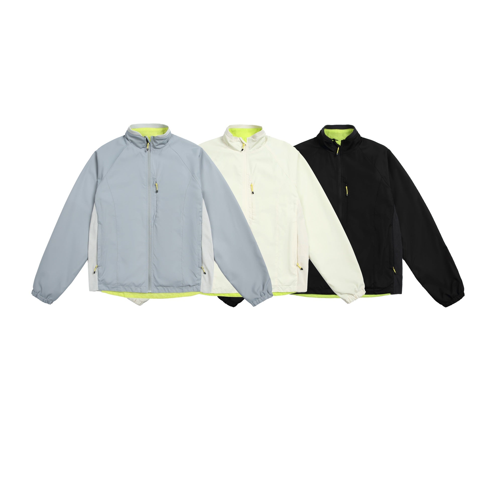Unisex Lightweight Stand-up Collar Softshell Jacket with Fleece Inner Side and Zipper Pockets Chichicherry