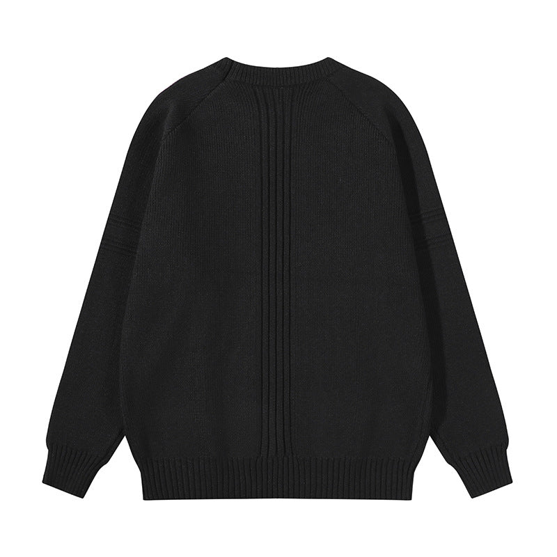 Unisex Grobgestrickter Oversize-Pullover mit Raglanärmeln und strukturierten Einsatznähten Chichicherry