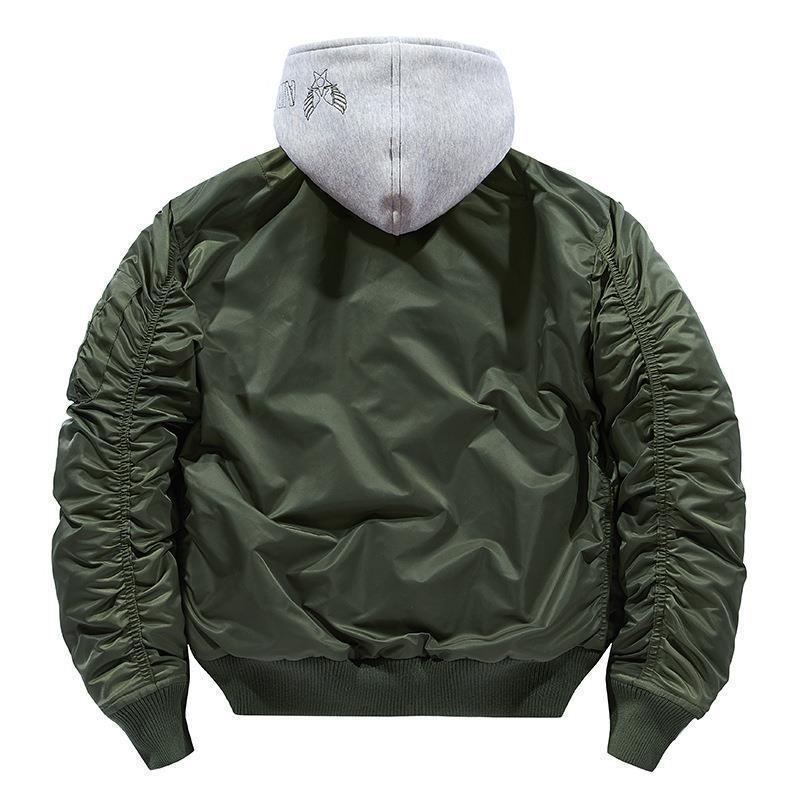 Men's bomber jacket with removable hood inner lining and quilted thermal insulation Chichicherry