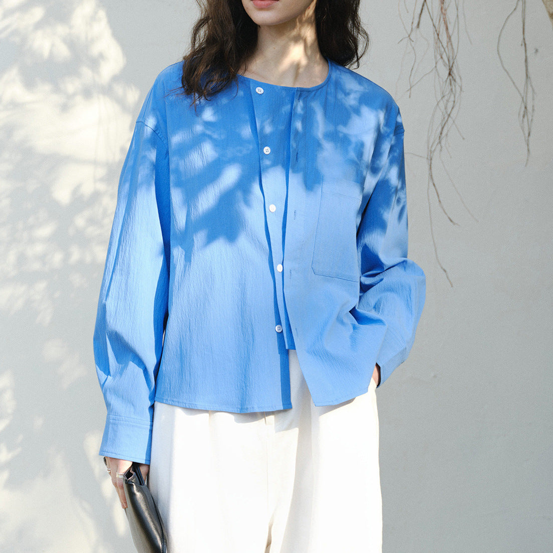 Women's Comfortable and Casual Blouse with Button Detail Chichicherry