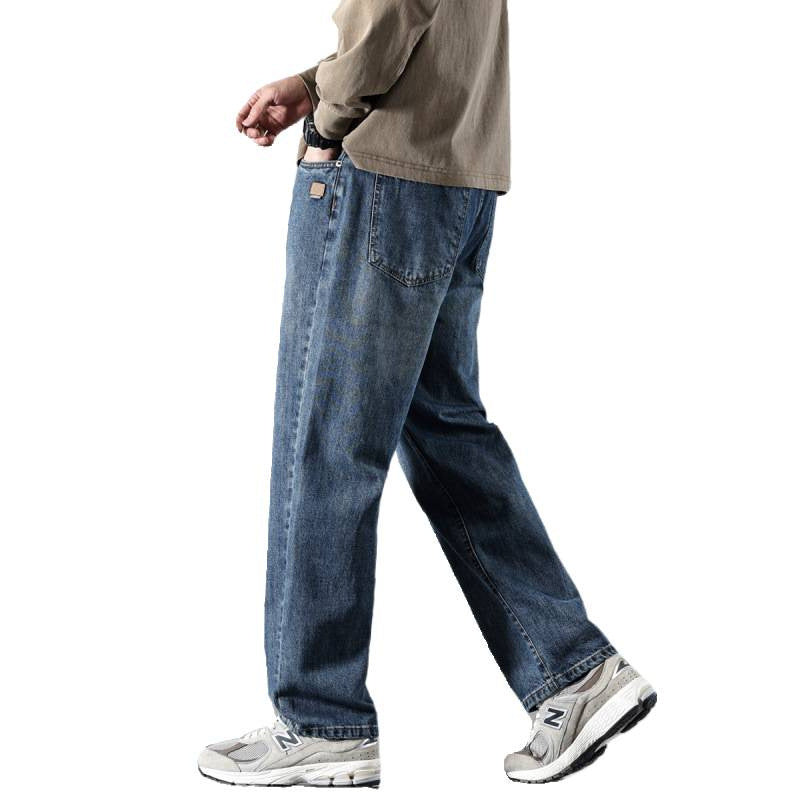 Herren Weite Straight‑Leg Denim-Jeans mit Vintage-Wash und lockerer Passform Chichicherry