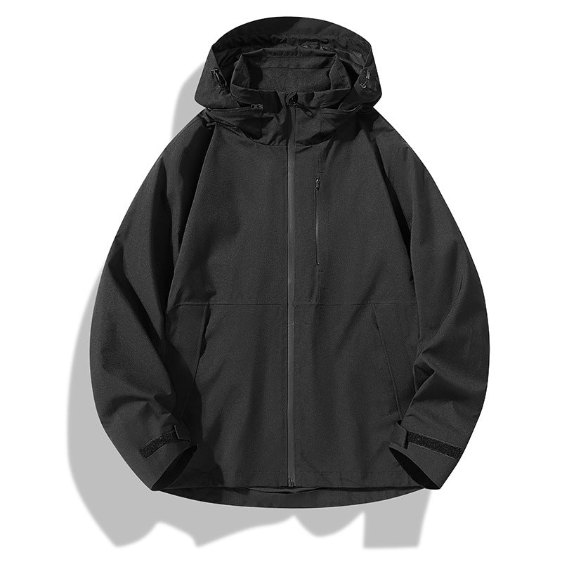 Men's Two-Layer Waterproof Outdoor Jacket with Hood, Welded Zippers and Contrast Panels Chichicherry