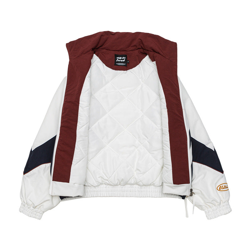 Unisex Retro Track Jacket in Vintage Sports Style with Stand-up Collar and Logo Embroidery Chichicherry