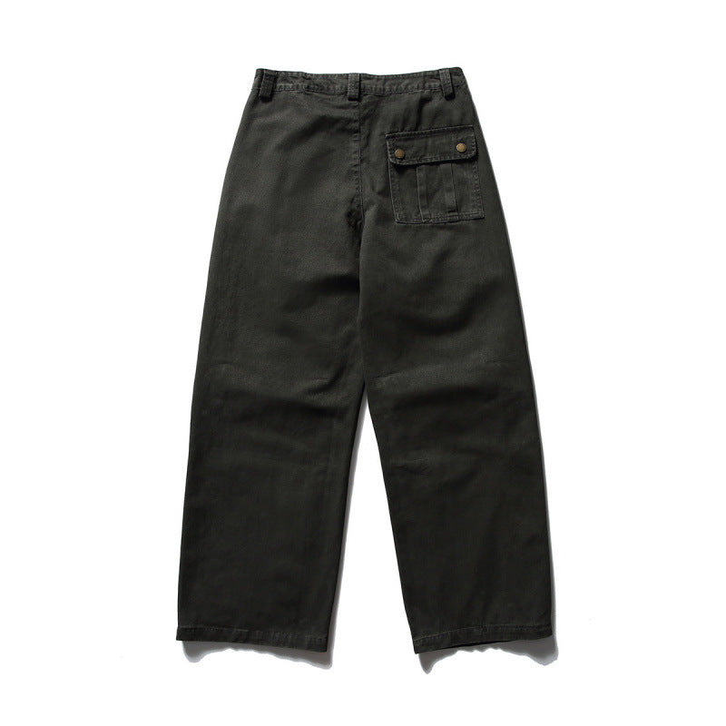 Men's Loose Utility Cargo Pants in Workwear Style with Knee Inserts and Patch Pockets Chichicherry