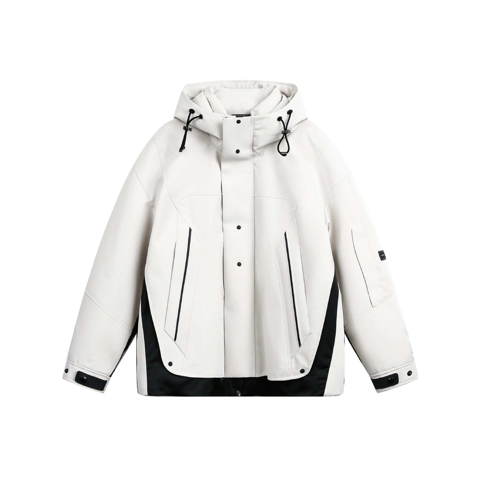 Unisex Technical Padded Winter Parka with High Hood and Multiple Zipper Pockets Chichicherry