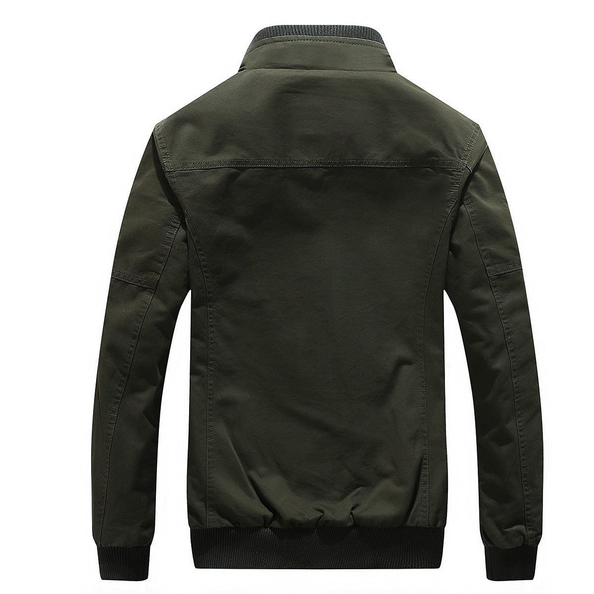 Men's Military-Inspired Canvas Field Jacket with Teddy Lining and Stand Collar Chichicherry