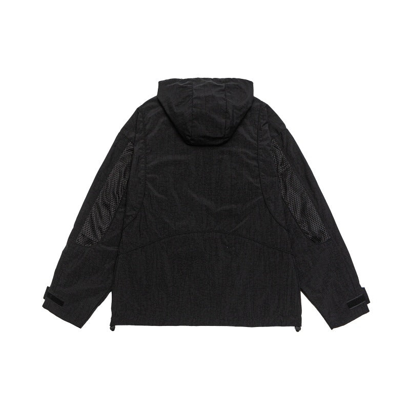 Unisex Oversize Utility Parka with Hood, Mesh Inserts and Concealed Front Flap Chichicherry