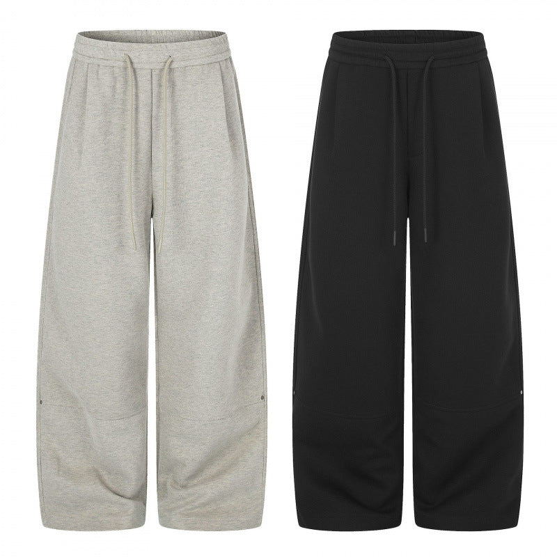 Women's Wide Culotte Sweatpants with High Waist, Drawstring and Cropped Length Chichicherry