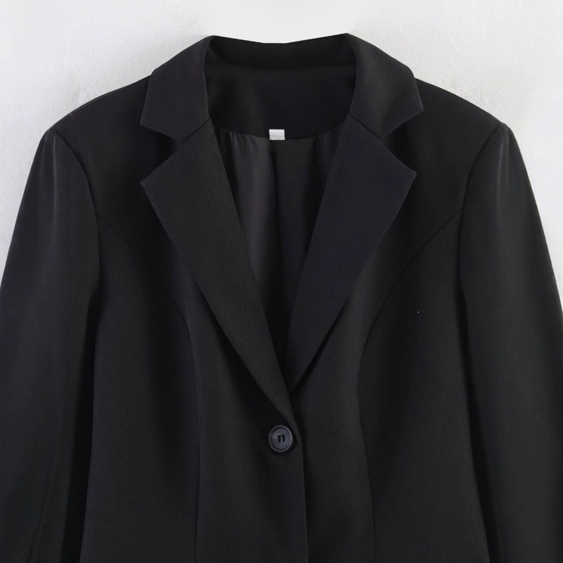 Women tailored blazer with lace trim and flared hem Chichicherry