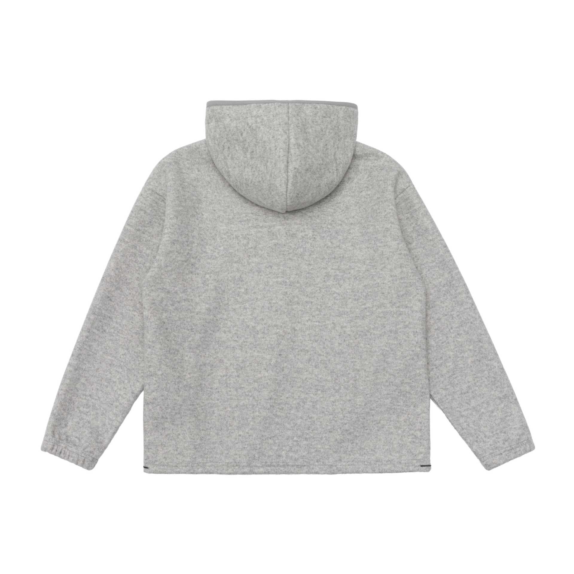 Unisex Oversize Fleece-Halfzip Hoodie with Button Placket, Drawstring and Kangaroo Pocket Chichicherry