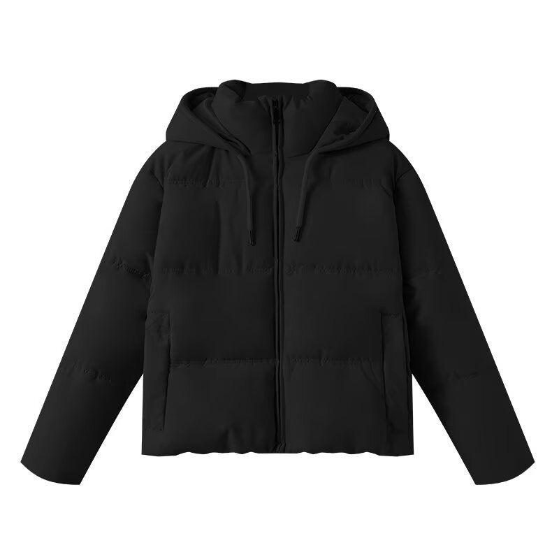 Women's short padded hooded jacket in boxy cut with full-length zipper and side pockets Chichicherry
