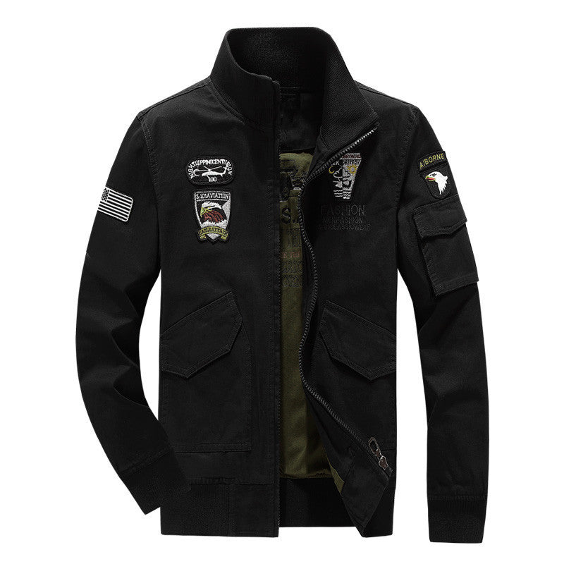 Men's utility canvas jacket with warming teddy fleece lining and concealed zipper Chichicherry